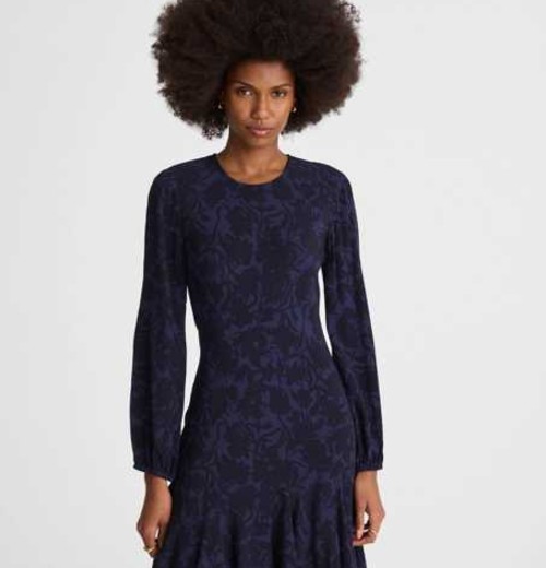Puff-Sleeve Flare Mini Dress